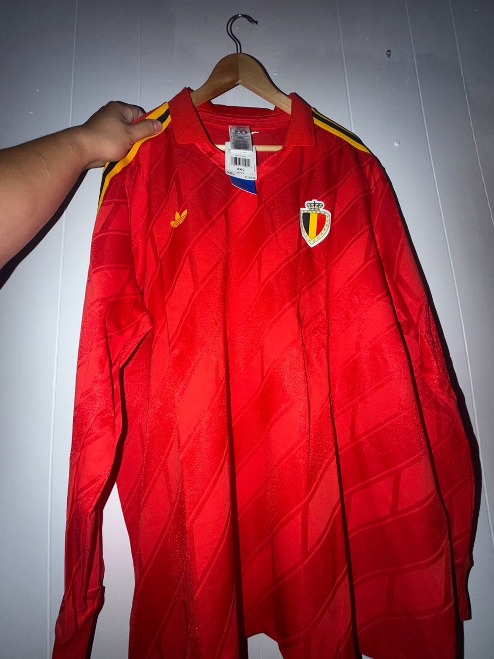 Men adidas Belgium long sleeve retro jersey Size 3XL